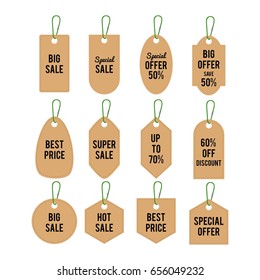 Set of price tag and labels