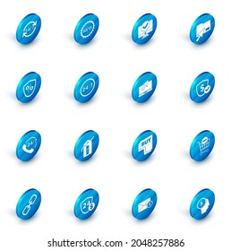 Set Price tag with New, Computer monitor, Cursor click document folder, Loan percent, Telephone 24 hours support, Clock, Shield dollar and Laptop and cursor icon. Vector