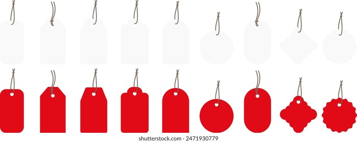 Set of price tag. Sale and New Label collection set in red and white colors. Set labels on transparent background. Vector EPS 10