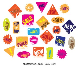 set of price tags
