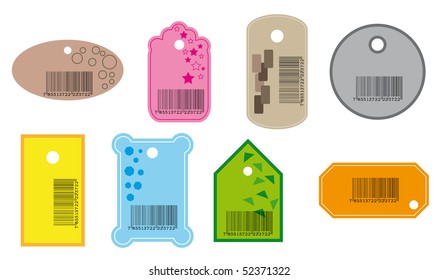 Set of price tags in various color.