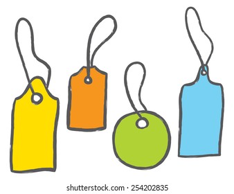 Set Of Price Tags. Vector Drawing.