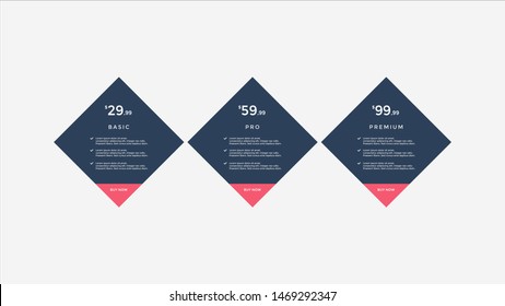 set of pricing table, order, box, button, list for web 