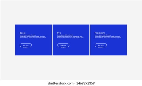 set of pricing table, order, box, button, list for web 