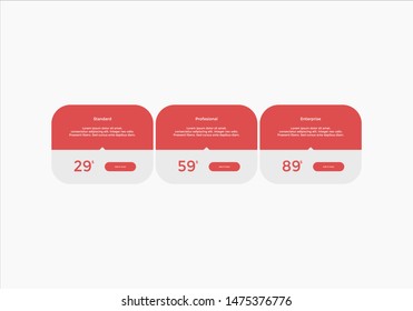 set of pricing table, order, box, button, list for web 