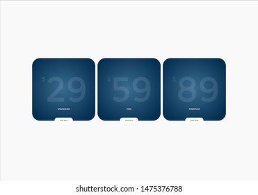 set of pricing table, order, box, button, list for web 