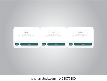 set of pricing table, order, box, button, list for web 