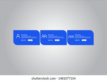 set of pricing table, order, box, button, list for web 