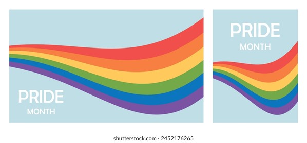 Set of Pride Background with LGBTQ Pride Flag Colours. Rainbow wallpaper Pride month