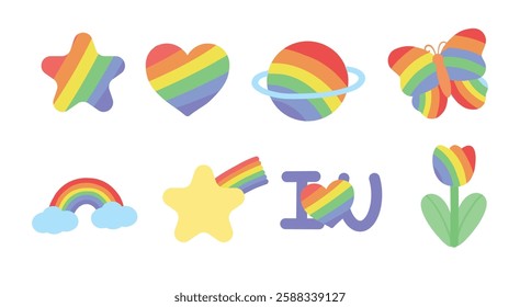 Set of Pride day symbol , symbol for Pride day  