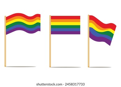 set of pride flag. pride month celebration concept.