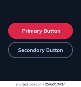Conjunto de Botones primarios y secundarios - Elementos de diseño de interfaz de usuario