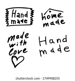 Set of primitive hand-drawn handmade elements.