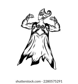 set of prince knight vector isolated on white background, prince, knight, warrior, muscle, strongman, javanese culture, cloack, robe, crown, kingdom, black. vector illustration. for T-shirt design.