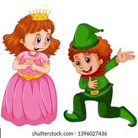 Set of prince and princess custome illustration