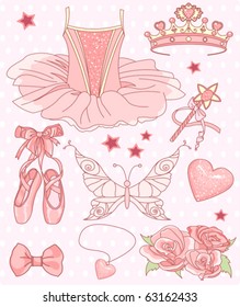 Set of Princess ballerina accessories