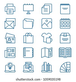 Set of print design icons. Vector illustration