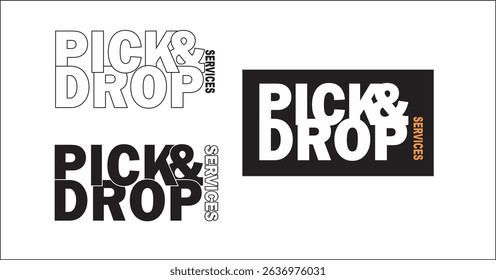 set of Print, set of pick up and drop service, delivery service logo, Pick and drop to destination location, track vehicle system on map