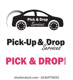 set of Print, set of pick up and drop service, delivery service logo, Pick and drop to destination location, track vehicle system on map