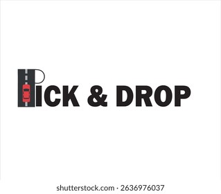 set of Print, set of pick up and drop service, delivery service logo, Pick and drop to destination location, track vehicle system on map