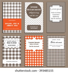 Set of printable cards in geometric style. Modern Templates for Holidays ans Events.