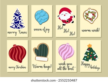 Set of printable Festive decorations Christmas tag for gifting 