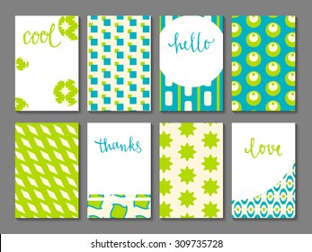 Set of printable journal cards with vintage patterns, hand lettering and space for your text. May be used for scrapbooking, posters, flyers, invitations, banners. DIY templates