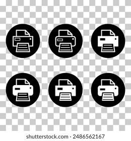 Set of Printer document web icon, printout machine technology flat sign vector illustration .