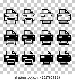 Conjunto de Impressora ícone da web do documento, ilustração do vetor de sinal plano da tecnologia da máquina de impressão .