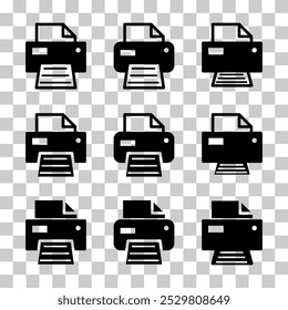 Conjunto de Impressora ícone da web do documento, ilustração do vetor de sinal plano da tecnologia da máquina de impressão .