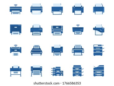 Set of printer icon on white background,technology,Vector illustrations.