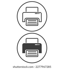 Set of printer icons. The illustration is intended for graphic and web design.