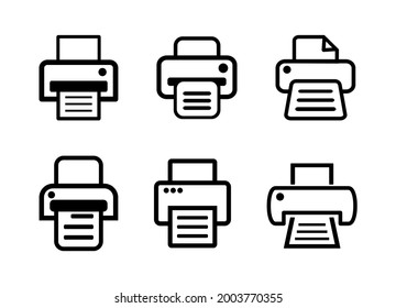set of printers on a white background
