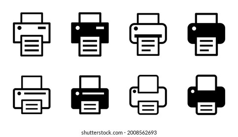 set of printers on a white background