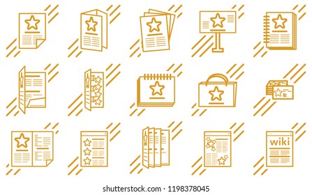 set of printing icons. outline