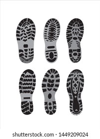 set of prints of shoes, vector illustration