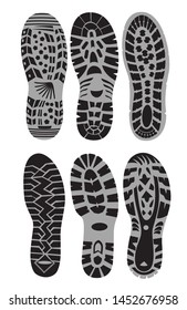 set  prints of shoes, vector illustration