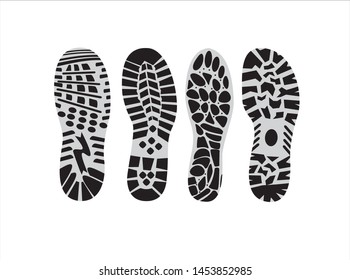 set  prints of shoes, vector illustration
