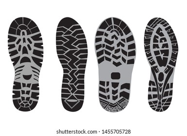 set  prints of shoes, vector illustration