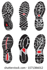 set prints of shoes vector illustration