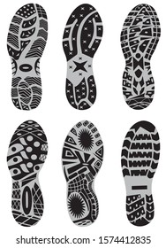 set prints of shoes vector illustration