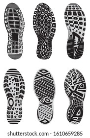 set prints of shoes vector illustration