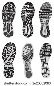 set prints of shoes vector illustration