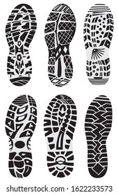 set prints of shoes vector illustration