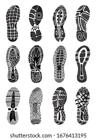 set prints of shoes vector illustration