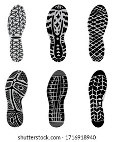 set prints of shoes vector illustration