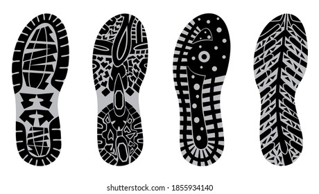 set prints of shoes vector illustration