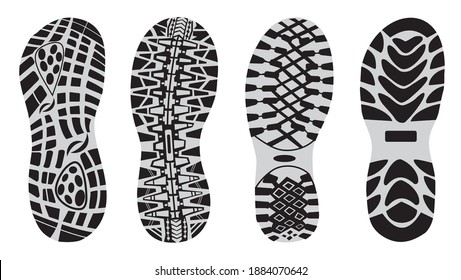 set prints of shoes vector illustration