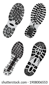 set prints of shoes vector illustration
