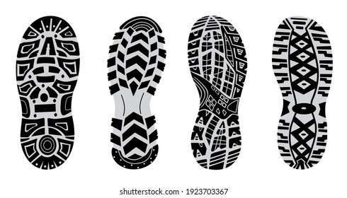 set prints of shoes vector illustration